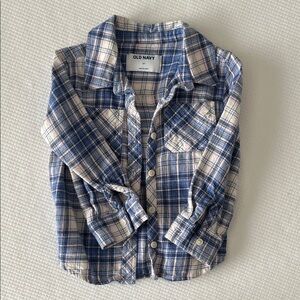 Toddler Old Navy Blue Plaid Button-Up Shirt